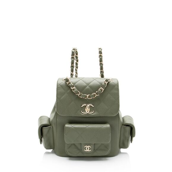 Chanel Handbags - Chanel Caviar Leather Cargo Duma Small Backpack